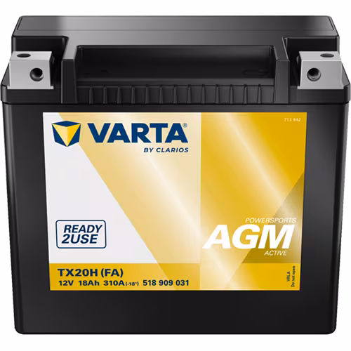 Batterie 12V 18Ah 385A TX20H PowersportsAGM (FA) · réf. 518909031PS