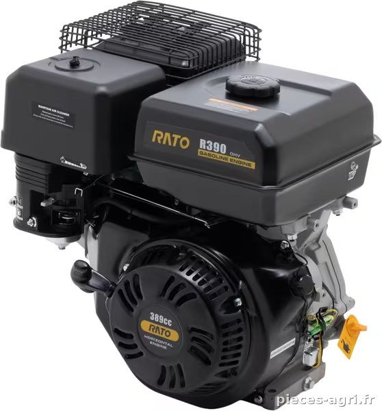 Moteur horizontal 389 cm3, alésage 25,4 / 88,5 mm, démarreur à corde Rato · réf. R3902588