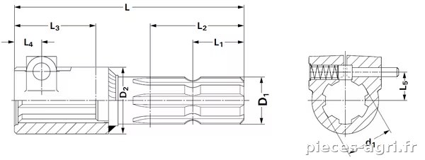 Réducteur1"3/8z6 M/F  vue 2