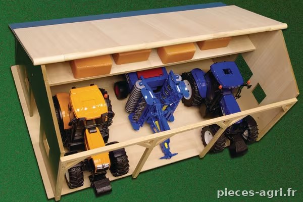 Hangar en bois pour 3 tracteurs vue 2