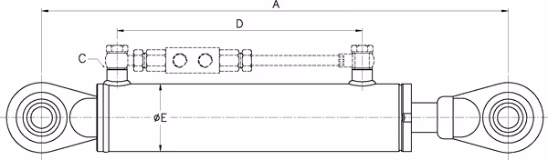 Barre de relevage hydraulique TEN/TEV, 550 mm cat.2/2 vue 2
