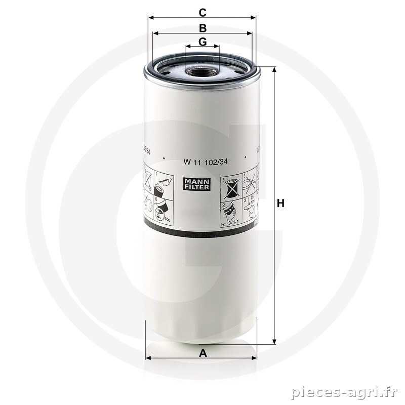 MANN FILTER Filtre à huile · réf. 565W11102.34