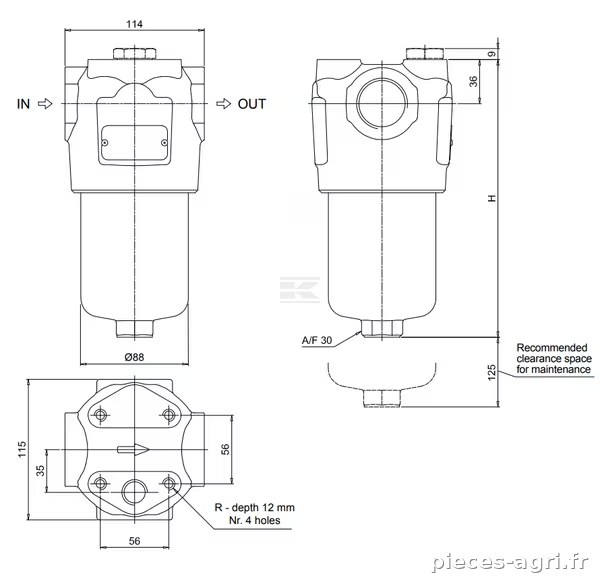 Filtre à pression 1-1/4" 10µm · réf. FMM1502BAD2A10NP01