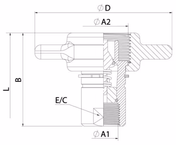 Coupleur à visser fem 1" BSP vue 2