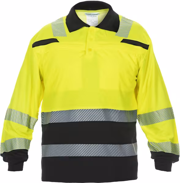 Polo Tanna manches longues Trendy haute visibilité jaune/noir taille 2XL · réf. 040460YB2XL
