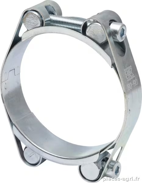 Collier de serrage, 80-90 mm double boulon, double bande DIN912 zingué Kramp · réf. DBHC8090