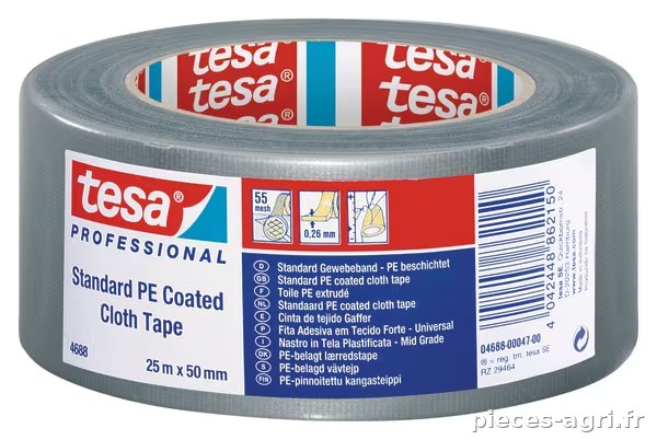 Ruban, tissu, enduit de PE standard, blanc, 25m x 50mm, TesaBAND® · réf. T046880004300