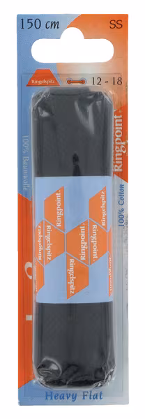 Lacet plat noir 150cm · réf. 63150102
