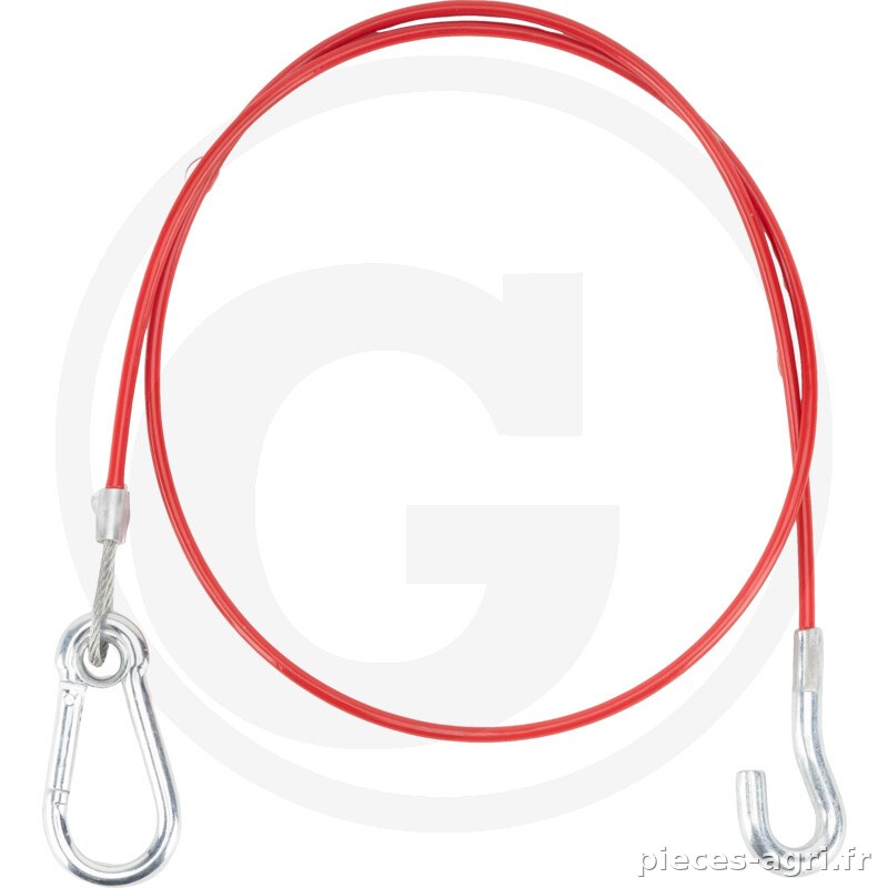 Bierhake Abreißseil L=950mm Ø4mm Karabiner+Haken · réf. 36774189