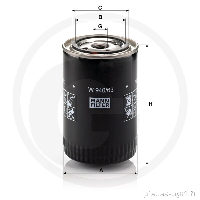 MANN FILTER Filtres à huile moteur vue 3