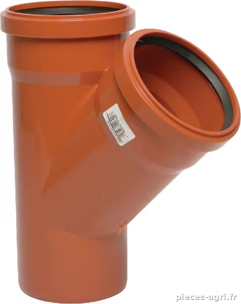 Pièce Y PVC 125/110 mm x 45° · réf. 16152125110045