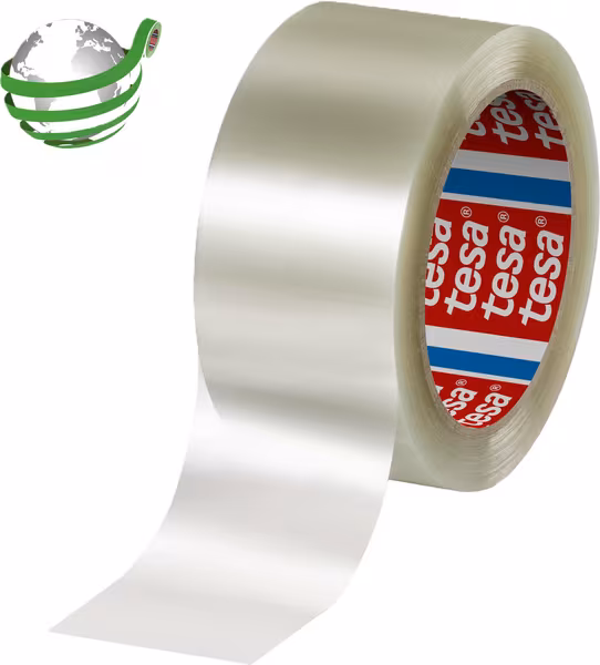 Ruban d'emballage PET 90 % PCR à faible bruit 100 m x 50 mm transparent · réf. T604160000000