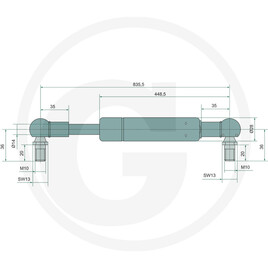 Stabilus Vérin à gaz vue 2