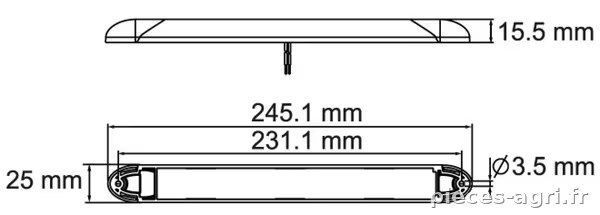 Plafonnier intérieur cabine LED + interrupteur vue 2