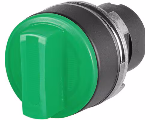 Sélecteur à bouton, illuminé, vert, 2 positions, Cam A  · réf. 020SMTLAV