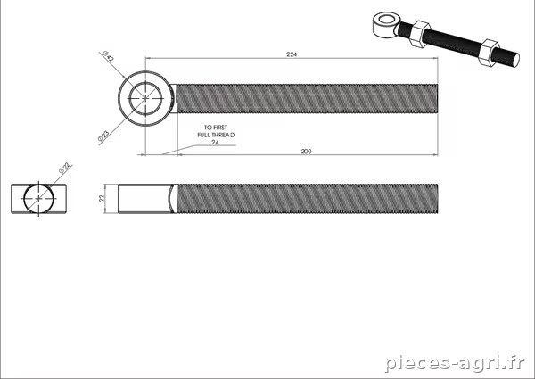 Vis à œillet 8" pr broche 3/4" vue 2