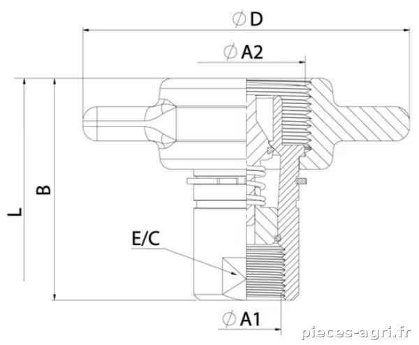 Coupleur à visser fem 3/4 BSP vue 2
