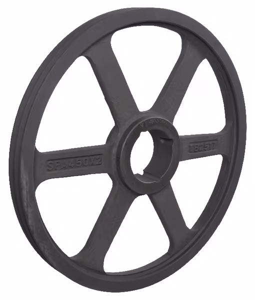 Poulie pour courroie trapézoïdale 2 rainures A ou SPA diamètre 455.50 mm pour douille taperlock 2517 Kramp · réf. 450A2TL