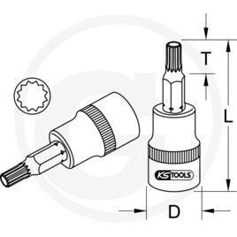 KS Tools 1/2" Douilles tournevis XZN, M9,55 mm · réf. 7889111313