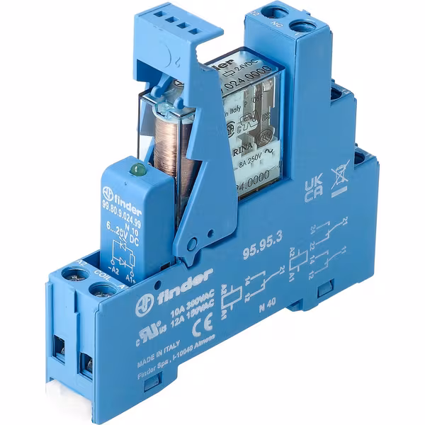 Interface mod.rel. á cage 1RT 10A/12V DC/Agni/LED/diode · réf. 493190120050