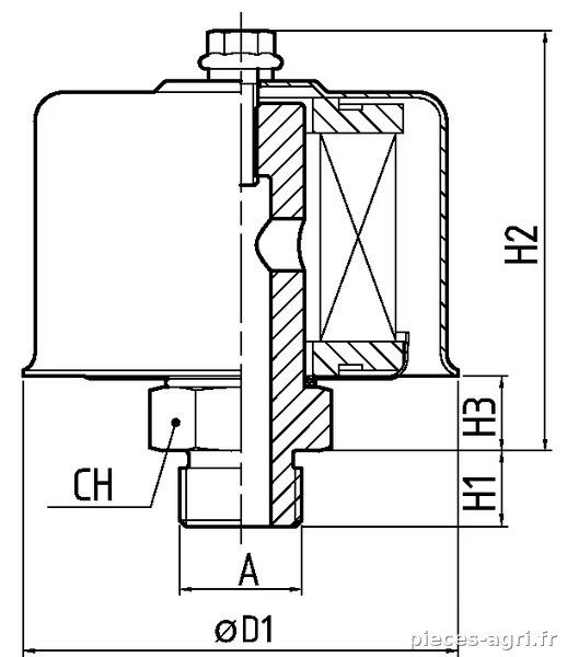 Filtre d'aération 1/4" 10 µm vue 2
