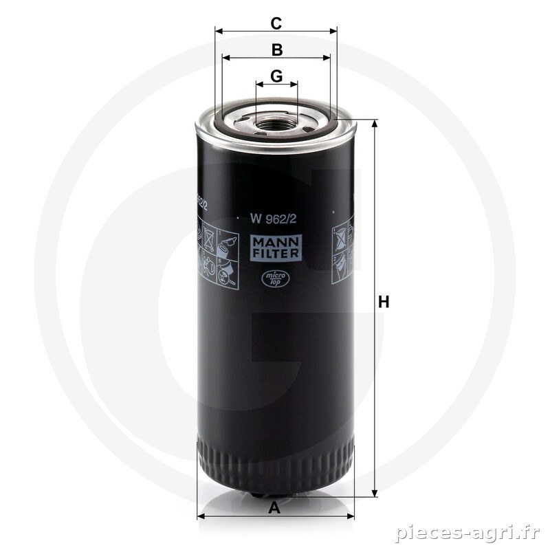 MANN FILTER Filtre à huile moteur vue 3