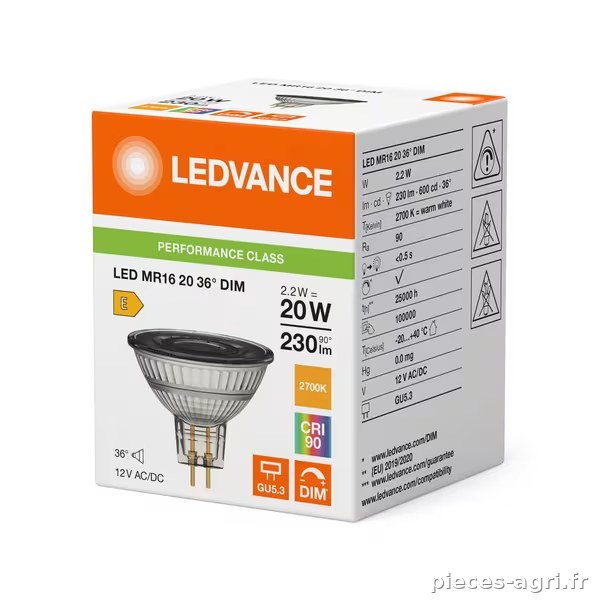 Lampe LED 2,2 W 827 GU5.3 · réf. MR1620D927G5