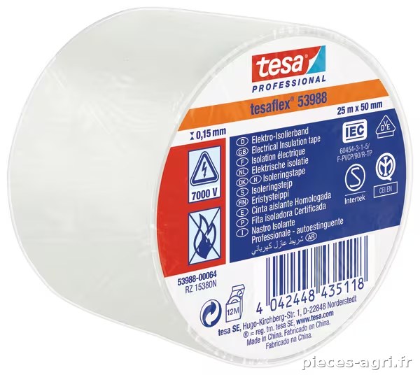 Ruban isolant, blanc, 25m x 50mm TesaFLEX® · réf. T539880006400