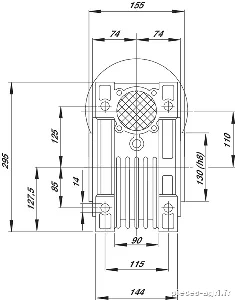 Réducteur à vis I = 25 vue 4