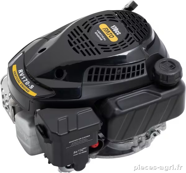 Moteur vertical 170 cm3, 22,2 / 62 mm, démarreur à corde, starter automatique, Rato · réf. RV170S2262