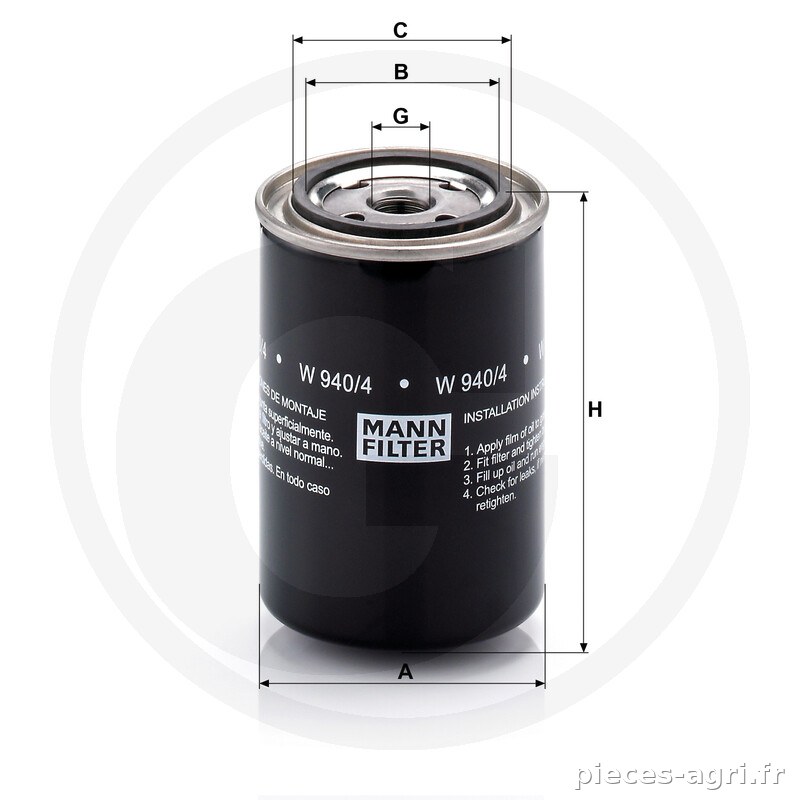 MANN FILTER Filtres à huile moteur vue 3