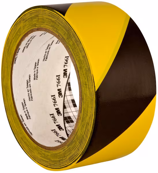 Ruban de signalisation des dangers 766, jaune/noir, 50 mm x33M, 3M™ · réf. 7100260599