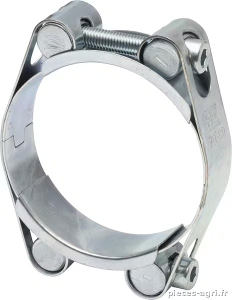 Collier de serrage, 70-80 mm double boulon, double bande DIN912 zingué Kramp · réf. DBHC7080