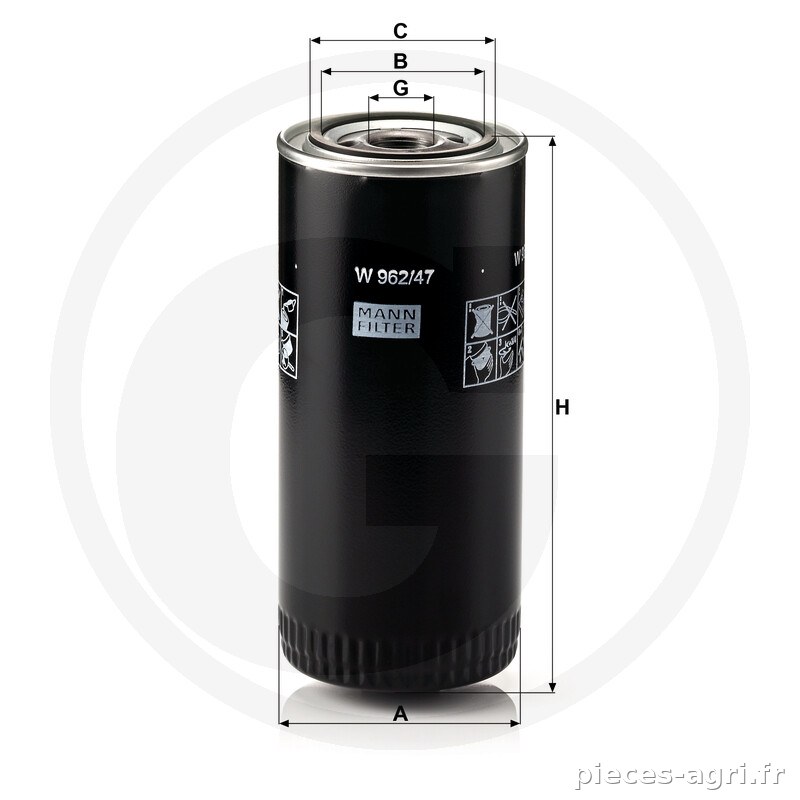 MANN FILTER Filtre à huile · réf. 565W962.47