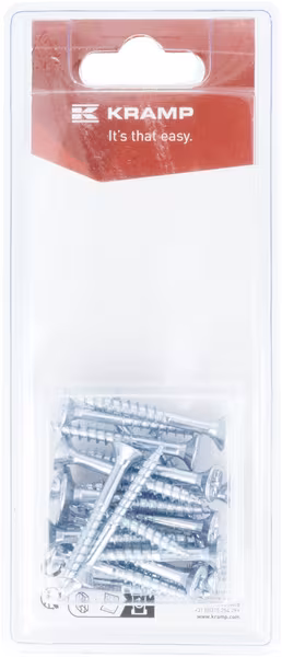Vis pour panneaux d'aggloméré 5 x 40 mm (20) · réf. KRSPS540P20B
