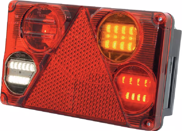 Feu arrière LED rectangulaire droit, 12-24V, 232x142x59mm Kramp · réf. LA40023