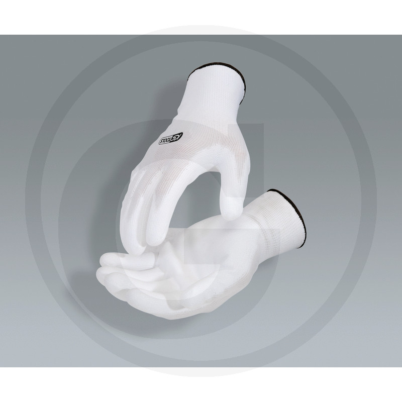 KS Tools Gant maille fine MICRO, blancs, 12 paires L · réf. 7883100450