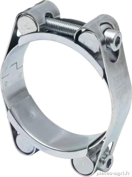 Collier de serrage, 65-75 mm double boulon, double bande DIN912 zingué Kramp · réf. DBHC6575