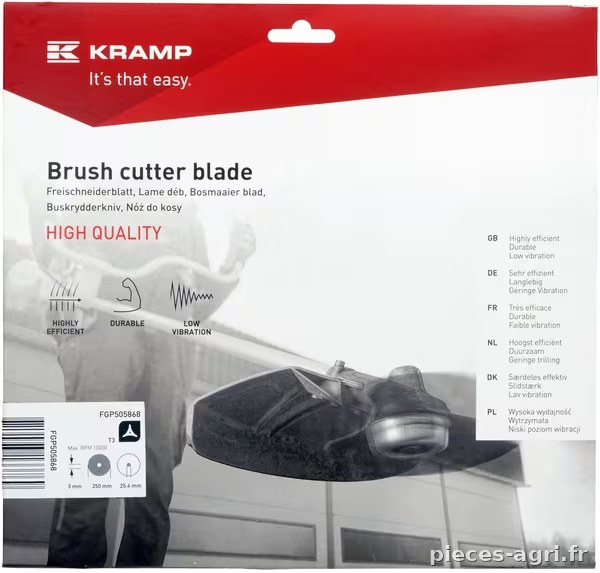 Lame 3 dents 250x25,4x3 vue 4