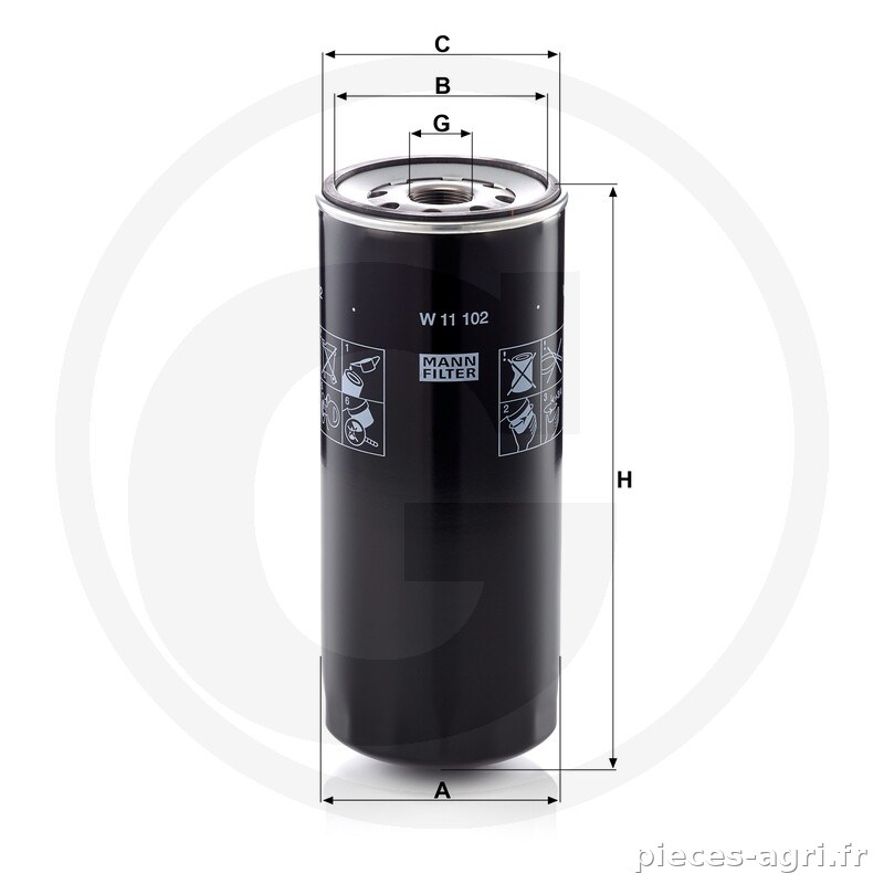 MANN FILTER Filtre à huile moteur · réf. 565W11102