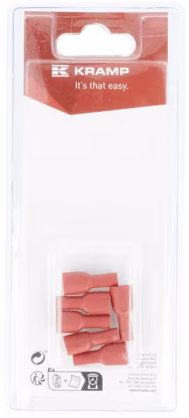 Cosse plate femelle, rouge 6,3x0,8mm - 0,5-1,0mm² (6) · réf. KRLA9150P06B