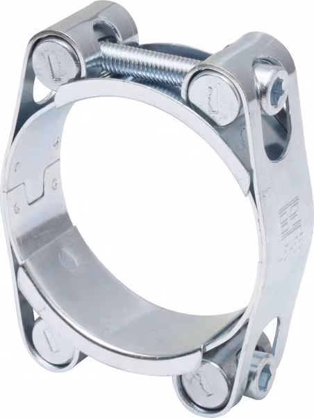 Collier de serrage, 45-55 mm double boulon, double bande DIN912 zingué Kramp · réf. DBHC4555