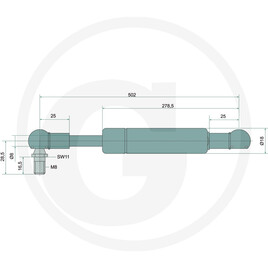 Stabilus Vérin à gaz · réf. 6549711475