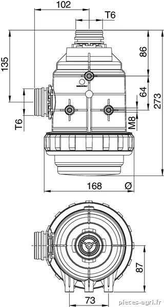 Filtre d'aspirat. 160-220l T6 vue 2