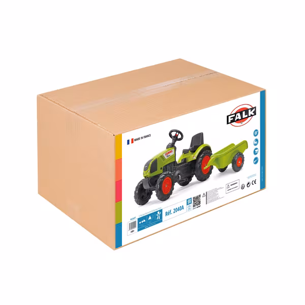 Tracteur Claas Arion 410 avec remorque vue 2