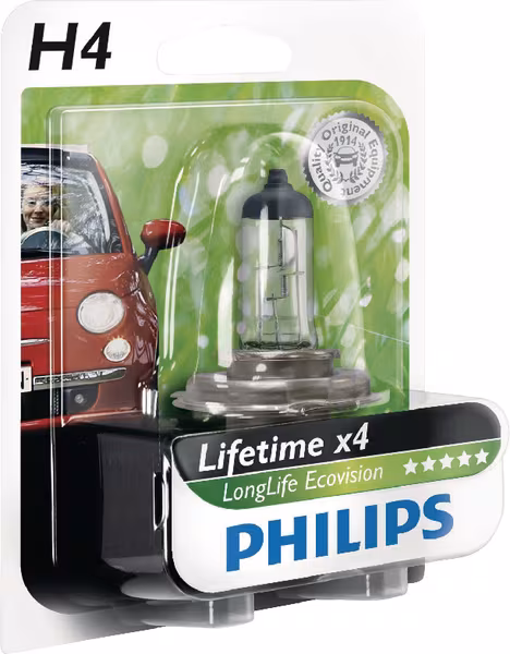 Ampoule Halogène tube H4 12V 55W P43t-38 blanc Philips · réf. GL12342LLECOB1
