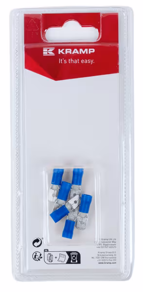 Cosse plate mâle, bleue 6,3x0,8mm - 1,5-2,5mm² (6) · réf. KRLA9120P06B