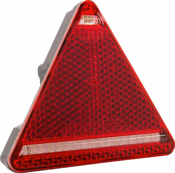 Feu arrière LED gauche triangulaire, 12-24V, 163x144x38.8mm, 5-fiches, Kramp · réf. LA40028