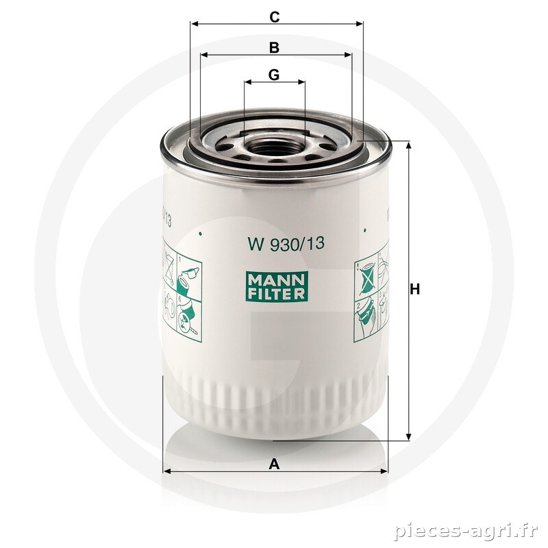 MANN FILTER Filtre à huile moteur vue 3