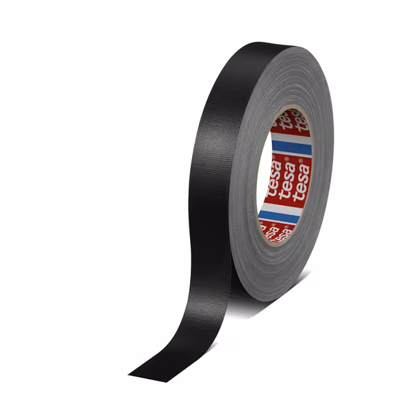 Ruban, tissu, enduit de PE standard, noir, 50m x 25mm, TesaBAND® · réf. T046880000500